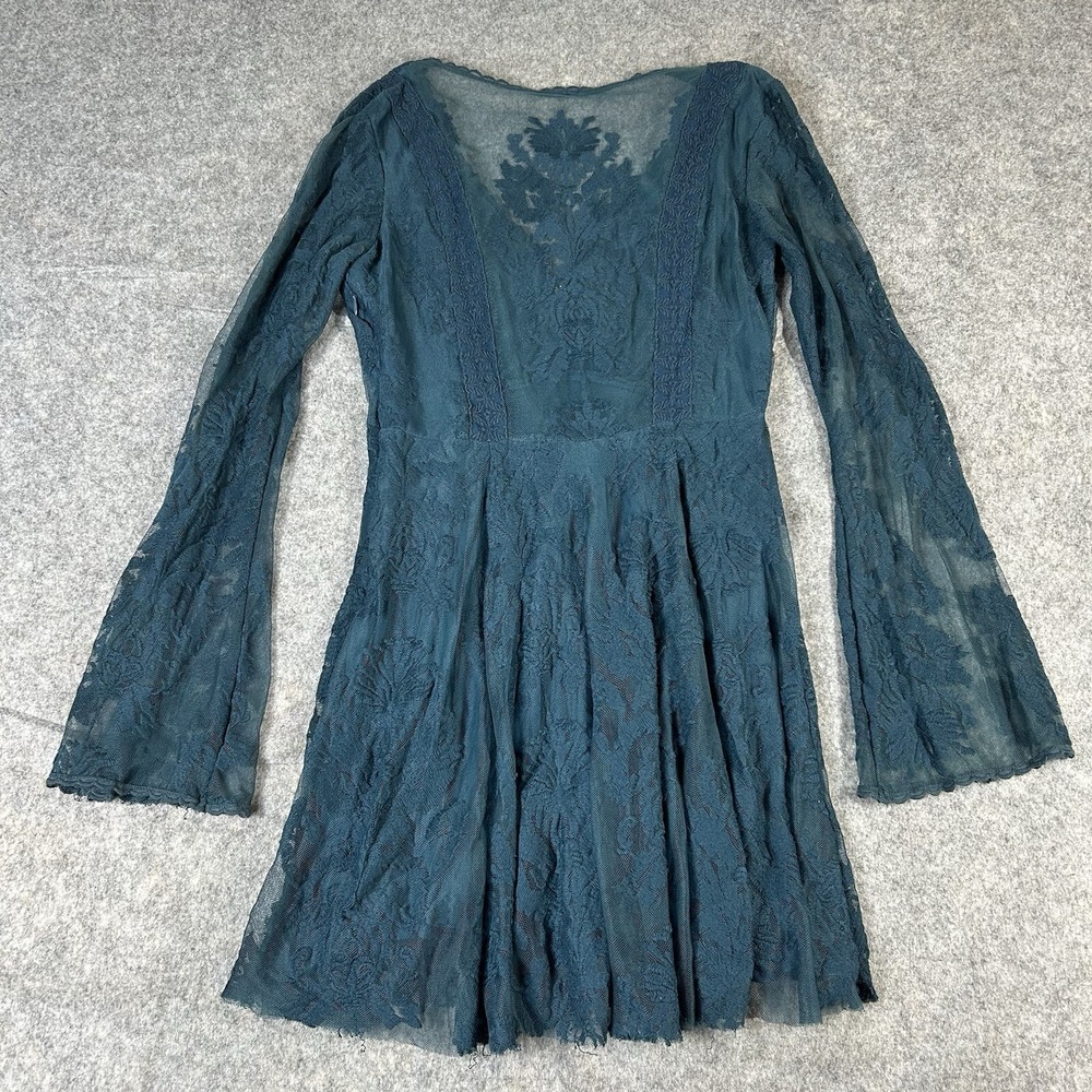 Free People Reign Over Me Lace Dress Teal sz 6 ASO Elena Gilbert Vampire Diaries - Picture 10 of 11